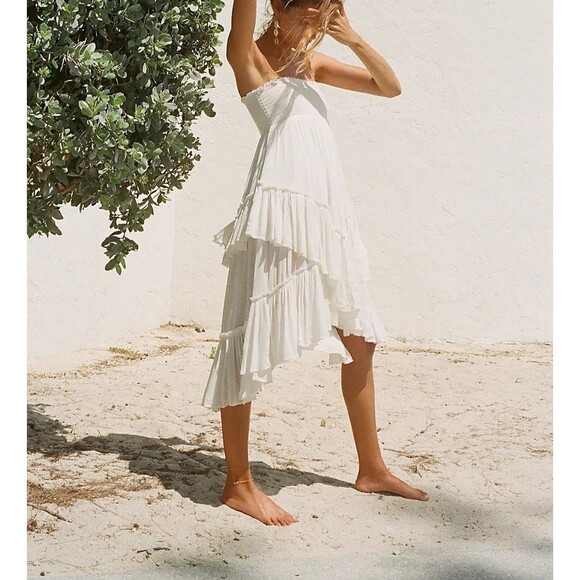 Free People Dresses & Skirts - Free People Free-Est The Convertible Skirt Tube Midi Dress Smocked XS 287383
